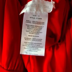 Red halter bridesmaid dress